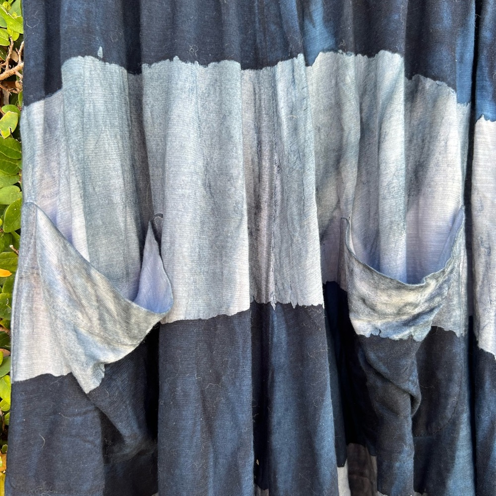 Gilda Midani Blue Striped Maxi skirt with pockets - Picture 3 of 6